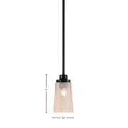 Toltec Odyssey 4.5in 1-Light Mini Pendant | Modern Matte Black and Amber Gradient Glass | Kitchen Island & Dining Room | Model 2601-MB-263