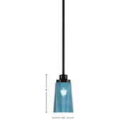 Toltec Odyssey 4.5in 1-Light Mini Pendant | Modern Matte Black and Blue Gradient Glass | Kitchen Island & Dining Room | Model 2601-MB-265