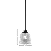Toltec Odyssey 7in 1-Light Mini Pendant | Modern Matte Black and Clear Lava Glass | Kitchen Island & Dining Room | 7 x 8 in | Model 2601-MB-4230