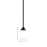 Toltec Odyssey 5in 1-Light Mini Pendant | Modern Matte Black and White Opal Glass | Kitchen Island & Dining Room | 5 x 7 in | Model 2601-MB-5031