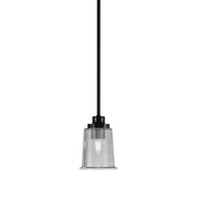 Toltec Odyssey 5in 1-Light Mini Pendant | Modern Matte Black and Smoke Bubble Glass | Kitchen Island & Dining Room | 5 x 7 in | Model 2601-MB-5032