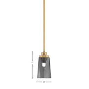 Toltec Odyssey 4.5in 1-Light Mini Pendant | Modern New Age Brass and Smoke Bubble Glass | Kitchen Island & Dining Room | Model 2601-NAB-262