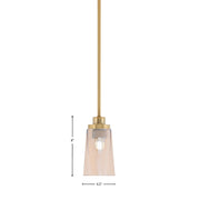 Toltec Odyssey 4.5in 1-Light Mini Pendant | New Age Brass and Amber Gradient Glass | Kitchen Island & Dining Room | 4.5 x 8 in | Model 2601-NAB-263