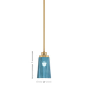 Toltec Odyssey 4.5in 1-Light Mini Pendant | New Age Brass and Blue Gradient Glass | Kitchen Island & Dining Room | 4.5 x 8 in | Model 2601-NAB-265