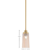 Toltec Odyssey 5in 1-Light Mini Pendant | New Age Brass and Amber Gradient Glass | Kitchen Island & Dining Room | 5 x 11.25 in | Model 2601-NAB-293