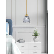 Toltec Odyssey 7in 1-Light Mini Pendant | New Age Brass and Smoke Lava Glass | Kitchen Island & Dining Room | 7 x 7 x 8 in | Model 2601-NAB-4232