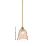 Toltec Odyssey 7in 1-Light Mini Pendant | New Age Brass and Amber Lava Glass | Kitchen Island & Dining Room | 7 x 7 x 8 in | Model 2601-NAB-4233