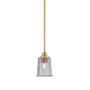 Toltec Odyssey 5in 1-Light Mini Pendant | New Age Brass and Smoke Bubble Glass | Kitchen Island & Dining Room | 5 x 7 in | Model 2601-NAB-5032