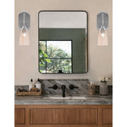 Toltec Odyssey 13.5in 1-Light Wall Sconce | Modern Brushed Nickel and Amber Gradient Glass | Bedroom & Hallway | Model 2611-BN-263