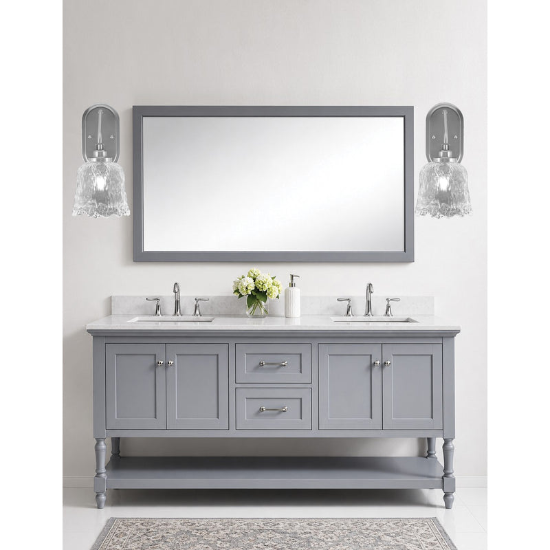 Toltec Odyssey 1-Light Wall Sconce | Modern Brushed Nickel and Clear Lava Glass | Bedroom & Hallway Accent Light | Model 2611-BN-4230
