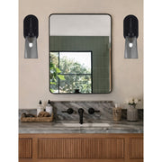 Toltec Odyssey 1-Light Wall Sconce | Matte Black and Smoke Bubble Glass | Bedroom & Hallway Accent Light | 5 x 8.25 x 13.5 in | Model 2611-MB-262