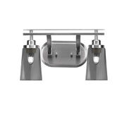 Toltec Odyssey 2-Light Bath Bar | Modern Brushed Nickel and Smoke Bubble Glass | Bathroom Vanity & Powder Room | 7.25 x 9.75 in | Model 2612-BN-262