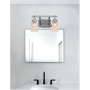 Toltec Odyssey 2-Light Bath Bar | Modern Brushed Nickel and Amber Gradient Glass | Bathroom Vanity & Powder Room | 7.25 x 9.75 in | Model 2612-BN-263