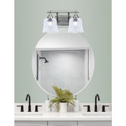 Toltec Odyssey 2-Light Bath Bar | Brushed Nickel and Clear Lava Glass | Bathroom & Powder Room Vanity Light | 8 x 9.75 in | Model 2612-BN-4230