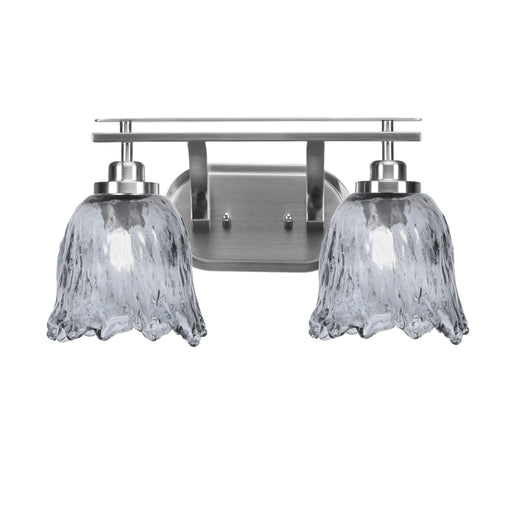 Toltec Odyssey 2-Light Bath Bar | Brushed Nickel and Smoke Lava Glass | Bathroom & Powder Room Vanity Light | 8 x 9.75 in | Model 2612-BN-4232