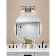 Toltec Odyssey 2-Light Bath Bar | Brushed Nickel and Amber Lava Glass | Bathroom & Powder Room Vanity Light | 8 x 9.75 in | Model 2612-BN-4233