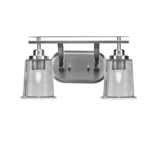 Toltec Odyssey 2-Light Bath Bar | Modern Brushed Nickel and Smoke Bubble Glass | Bathroom Vanity & Powder Room | 7.5 x 8.75 in | Model 2612-BN-5032