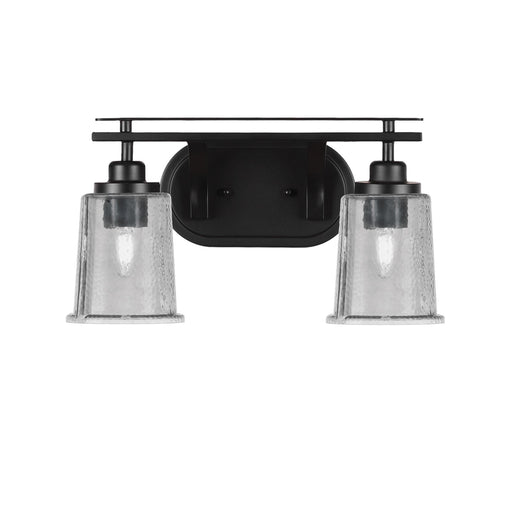 Toltec Odyssey 2-Light Bath Bar | Modern Matte Black Steel and Smoke Bubble Glass | Bathroom Vanity & Powder Room | 7.5 x 8.75 in | Model 2612-MB-5032