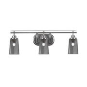 Toltec Odyssey 3-Light Bath Bar | Brushed Nickel and Smoke Bubble Glass | Bathroom Vanity Light | 7.25 x 9.75 in | Model 2613-BN-262