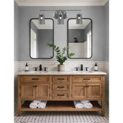 Toltec Odyssey 3-Light Bath Bar | Brushed Nickel and Smoke Bubble Glass | Bathroom Vanity Light | 7.25 x 9.75 in | Model 2613-BN-262
