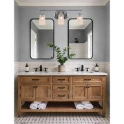 Toltec Odyssey 3-Light Bath Bar | Brushed Nickel and Amber Gradient Glass | Bathroom Vanity Light | 7.25 x 9.75 in | Model 2613-BN-263