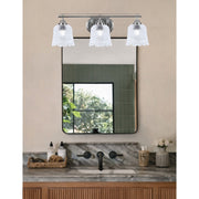 Toltec Odyssey 3-Light Bath Bar | Modern Brushed Nickel Steel and Clear Textured Glass | Bathroom Vanity & Powder Room | 8 x 9.75 in | Model 2613-BN-4230