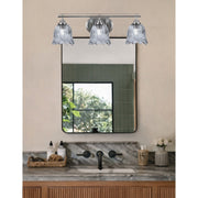 Toltec Odyssey 3-Light Bath Bar | Modern Brushed Nickel Steel and Smoke Textured Glass | Bathroom Vanity & Powder Room | 8 x 9.75 in | Model 2613-BN-4232