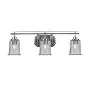 Toltec Odyssey 3-Light Bath Bar | Modern Brushed Nickel and Smoke Bubble Glass | Bathroom Vanity & Powder Room | 7.5 x 8.75 in | Model 2613-BN-5032