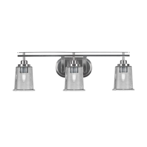 Toltec Odyssey 3-Light Bath Bar | Modern Brushed Nickel and Smoke Bubble Glass | Bathroom Vanity & Powder Room | 7.5 x 8.75 in | Model 2613-BN-5032