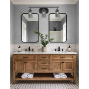 Toltec Odyssey 3-Light Bath Bar | Modern Matte Black and Smoke Bubble Glass | Bathroom Vanity & Powder Room | 7.25 x 9.75 in | Model 2613-MB-262