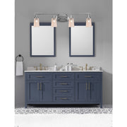 Toltec Odyssey 4-Light Bath Bar | Brushed Nickel and Amber Gradient Glass | Bathroom Vanity & Double Sink | 7.25 x 9.75 in | Model 2614-BN-263