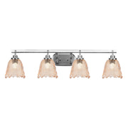 Toltec Odyssey 4-Light Bath Bar | Modern Brushed Nickel and Amber Lava Glass | Bathroom & Powder Room Vanity Light | 8 x 9.75 in | Model 2614-BN-4233