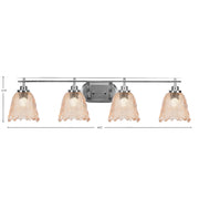 Toltec Odyssey 4-Light Bath Bar | Modern Brushed Nickel and Amber Lava Glass | Bathroom & Powder Room Vanity Light | 8 x 9.75 in | Model 2614-BN-4233