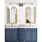 Toltec Odyssey 4-Light Bath Bar | Modern Brushed Nickel and White Opal Glass | Bathroom & Powder Room Vanity Light | 7.5 x 8.75 in | Model 2614-BN-5031