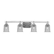 Toltec Odyssey 4-Light Bath Bar | Brushed Nickel and Smoke Bubble Glass | Bathroom Vanity & Double Sink | 7.5 x 8.75 in | Model 2614-BN-5032