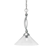 Toltec Bow 16in 1-Light Pendant | Brushed Nickel Steel and Smoke Bubble Glass | Kitchen Island & Dining Room | 16 x 16 x 20 in | Model 271-BN-2162