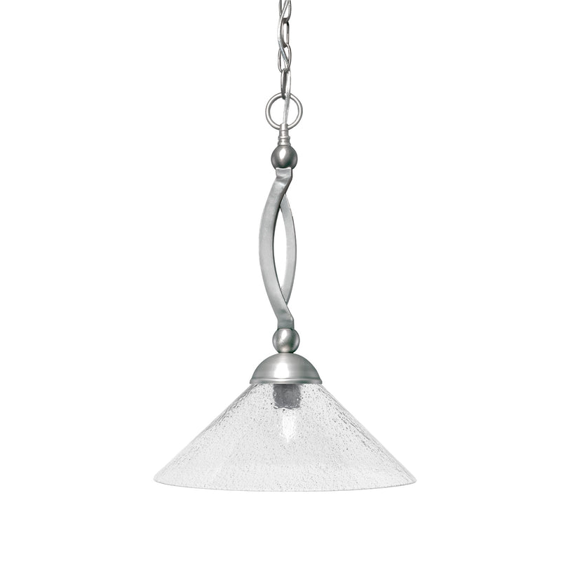 Toltec Bow 16in 1-Light Pendant | Brushed Nickel Steel and Smoke Bubble Glass | Kitchen Island & Dining Room | 16 x 16 x 20 in | Model 271-BN-2162