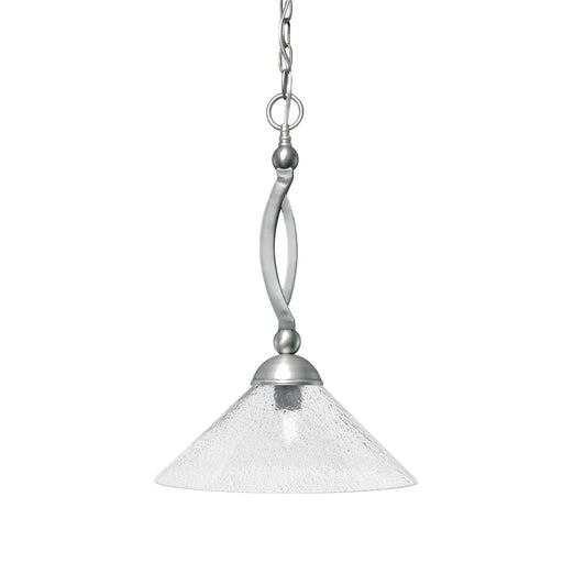 Toltec Bow 16in 1-Light Pendant | Brushed Nickel Steel and Smoke Bubble Glass | Kitchen Island & Dining Room | 16 x 16 x 20 in | Model 271-BN-2162