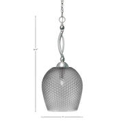 Toltec Bow 12in 1-Light Pendant | Brushed Nickel Steel and Smoke Textured Glass | Kitchen Island & Dining Room | 12 x 12 x 26.25 in | Model 271-BN-4202