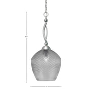 Toltec Bow 9in 1-Light Pendant | Brushed Nickel Steel and Smoke Textured Glass | Kitchen Island & Dining Room | 9 x 9 x 26.25 in | Model 271-BN-4222