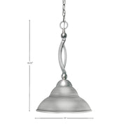 Toltec Bow 13in 1-Light Pendant | Brushed Nickel Double Bubble Metal | Kitchen Island & Dining Room | 13 x 13 x 19.75 in | Model 271-BN-428-BN