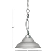 Toltec Bow 16in 1-Light Pendant | Brushed Nickel Double Bubble Metal | Kitchen Island & Dining Room | 16 x 16 x 20.5 in | Model 271-BN-429-BN