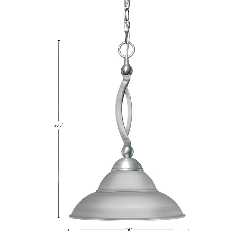 Toltec Bow 16in 1-Light Pendant | Brushed Nickel Double Bubble Metal | Kitchen Island & Dining Room | 16 x 16 x 20.5 in | Model 271-BN-429-BN