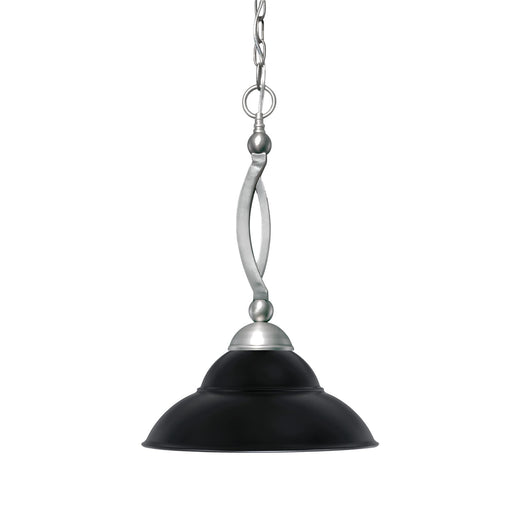Toltec Bow 16in 1-Light Pendant | Brushed Nickel and Matte Black Double Bubble Glass | Kitchen Island & Dining Room | 16 x 16 x 20.5 in | Model 271-BN-429-MB