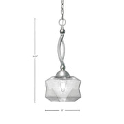 Toltec Bow 9in 1-Light Pendant | Brushed Nickel Steel and Smoke Bubble Glass | Kitchen & Dining Room | 9 x 9 x 20.25 in | Model 271-BN-4492