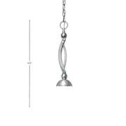 Toltec Bow 16in 1-Light Pendant | Modern Brushed Nickel and Gold Ice Glass | Kitchen Island & Dining Room | 16 x 16 x 19.5 in | Model 271-BN-714