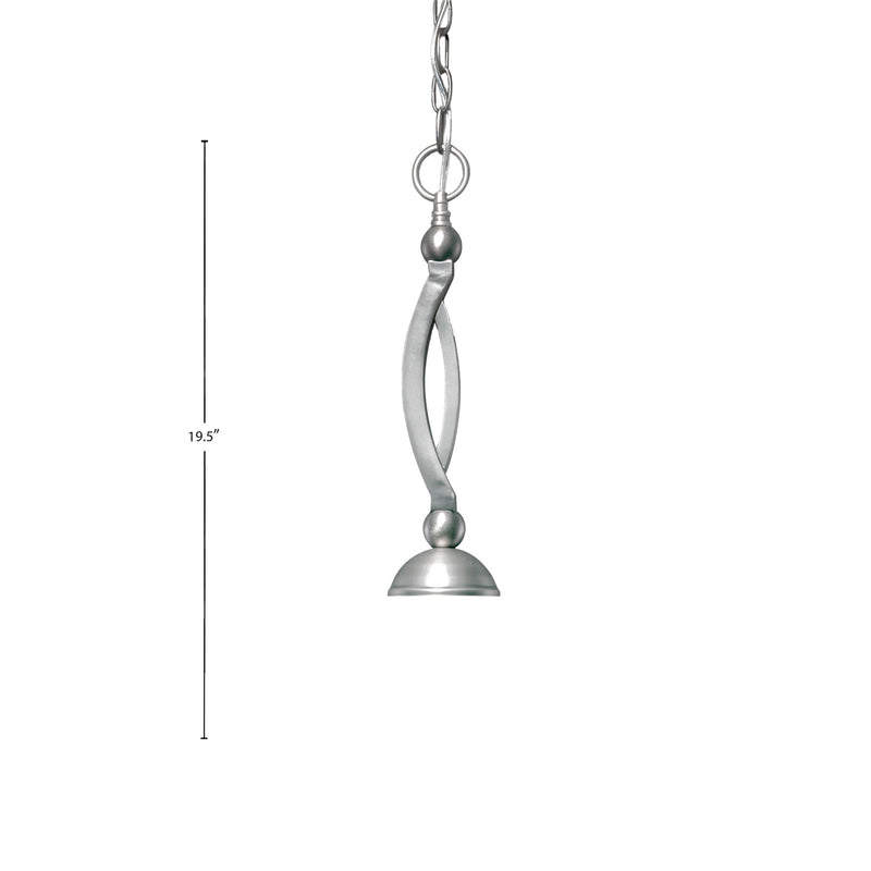 Toltec Bow 16in 1-Light Pendant | Modern Brushed Nickel and Gold Ice Glass | Kitchen Island & Dining Room | 16 x 16 x 19.5 in | Model 271-BN-714