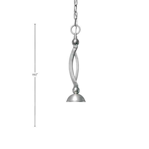 Toltec Bow 16in 1-Light Pendant | Modern Brushed Nickel and Gold Ice Glass | Kitchen Island & Dining Room | 16 x 16 x 19.5 in | Model 271-BN-714