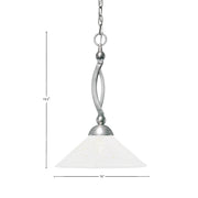 Toltec Bow 16in 1-Light Pendant | Modern Brushed Nickel and Gold Ice Glass | Kitchen Island & Dining Room | 16 x 16 x 19.5 in | Model 271-BN-714