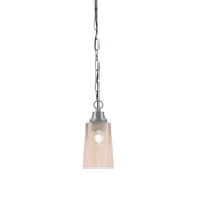 Toltec Chain 4.5in 1-Light Pendant | Industrial Graphite Steel and Amber Gradient Glass | Kitchen Island & Dining Room | 4.5 x 4.5 x 9.5 in | Model 31-GP-263